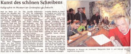 Badische Zeitung, Nov. 2011