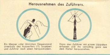 Herausnehmen des Zuführeres
