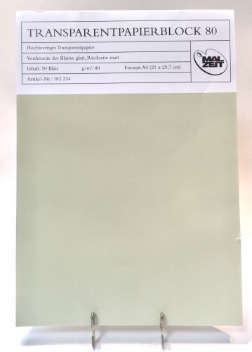Transparent paper block A4, 80g / m2.